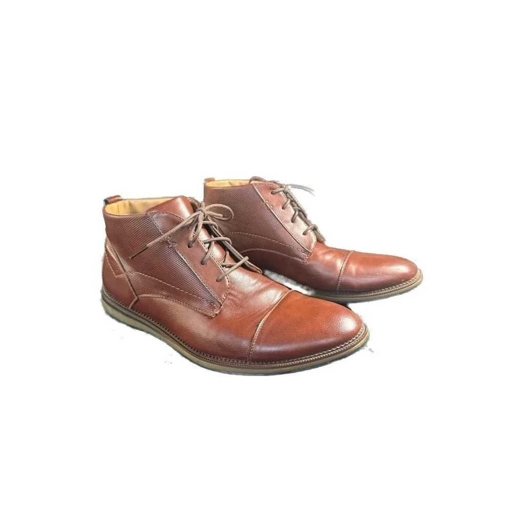 Madden Men's Brown Cap-Toe Chukka Boots, Size 10.5